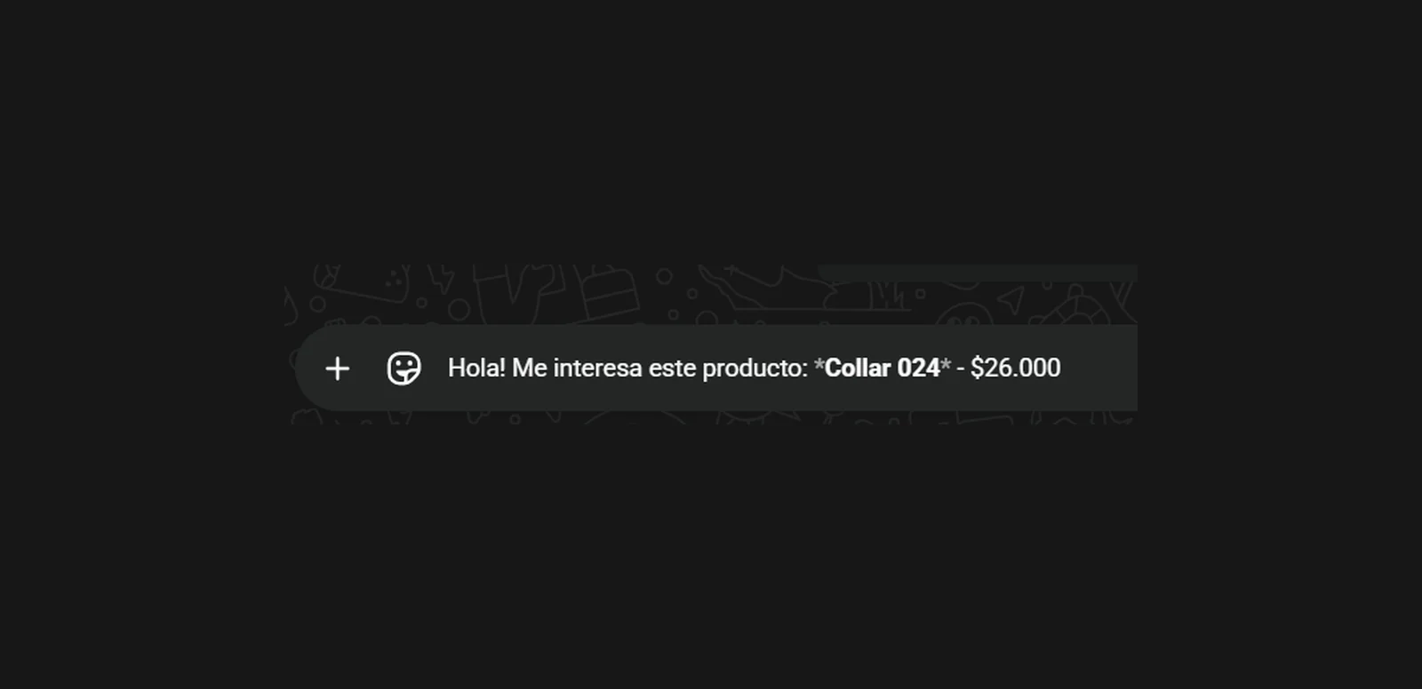 Mensaje de WhatsApp ya armado con el producto elegido